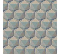 Galerie Fusion Blue Geometric Motif A4 Wallpaper Sample