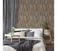 Galerie Fusion Geometric Bronze Brown Wallpaper FS72017, Brown