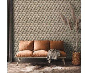 Galerie Fusion Brown Geometric Motif Wallpaper