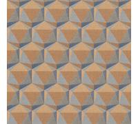 Galerie Fusion Orange Geometric Motif A4 Wallpaper Sample