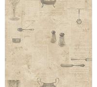 Galerie G12292 Kitchen Recipes Wallpaper, Beige
