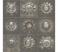 Galerie G56229 Steampunk Wallpaper, Grey/Bronze, Full roll (10M x 53 cm)