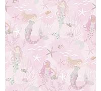Galerie G78390 Tiny Tots 2 Mermaid Wallpaper, Pink/Glitter, 10m x 53cm