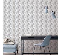 Galerie Geometrix Blue Grey Cubist Smooth Wallpaper
