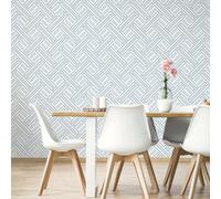 Galerie Geometrix Blue Light Blue Geo Rectangular Smooth Wallpaper