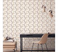 Galerie Geometrix Cream Rose Gold Cubist Smooth Wallpaper
