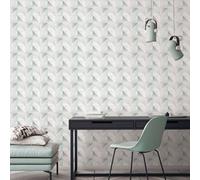 Galerie Geometrix Mint Silver Cubist Smooth Wallpaper