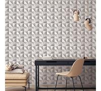 Galerie Geometrix Silver Grey Cubist Smooth Wallpaper
