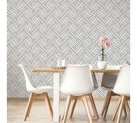 Galerie Geometrix Silver Grey Geo Rectangular Smooth Wallpaper