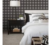 Galerie Global Fusion Black Cowboy Check Smooth Wallpaper