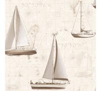 Galerie Global Fusion Bronze Brown Sail Away Smooth Wallpaper