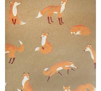 Galerie Great Kids Bronze Smooth Glitter Friendly Foxes A4 Wallpaper Sample