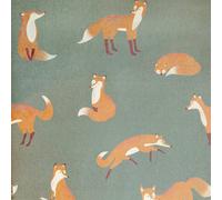 Galerie Great Kids Dark Green Smooth Glitter Friendly Foxes A4 Wallpaper Sample