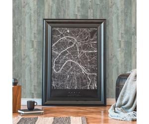 Galerie Green Drift Wood Effect Motif Wallpaper