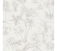 Galerie Havana Beige Grey Jungle Palms Textured A4 Wallpaper Sample