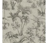 Galerie Havana Brown Black Jungle Palms Textured A4 Wallpaper Sample
