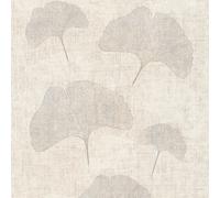 Galerie Havana Greige Ginkgo Leaf Textured A4 Wallpaper Sample