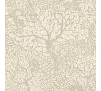 Galerie Hjarterum Collection Beige Olle Forest Leaf Motif A4 Wallpaper Sample