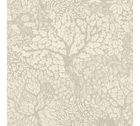 Galerie Hjarterum Collection Beige Olle Forest Leaf Motif Wallpaper Roll
