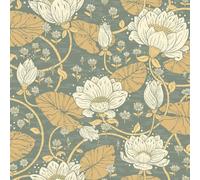 Galerie Hjarterum Collection Blue Eva Water Lillies A4 Wallpaper Sample