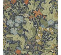 Galerie Hjarterum Collection Blue/green Elise Floral Foiliage A4 Wallpaper Sample
