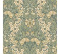 Galerie Hjarterum Collection Blue Ojvind Floral Swan A4 Wallpaper Sample