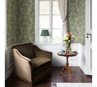 Galerie Hjarterum Collection Blue Ojvind Floral Swan Wallpaper Roll