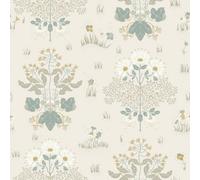 Galerie Hjarterum Collection Light Green Edla Wild Flower Field Wallpaper Roll