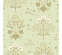 Galerie Hjarterum Collection Sage Green Edla Wild Flower Field Wallpaper Roll