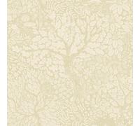 Galerie Hjarterum Collection Taupe Olle Forest Leaf Motif A4 Wallpaper Sample