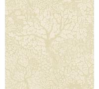 Galerie Hjarterum Collection Taupe Olle Forest Leaf Motif Wallpaper Roll