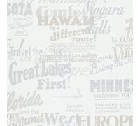 Galerie Home Collection White Travel Graphics Wallpaper Roll