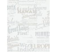 Galerie Home Collection White Travel Graphics Wallpaper Roll