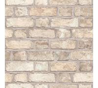 Galerie Homestyle Beige Brown Farmhouse Brick Smooth A4 Wallpaper Sample