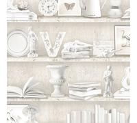Galerie Homestyle Beige Curio Cabinet Smooth A4 Wallpaper Sample