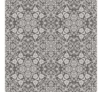 Galerie Homestyle Black Silver Floral Tile Smooth Wallpaper