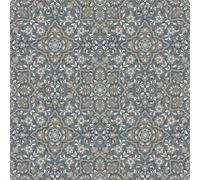 Galerie Homestyle White Blue Gold Floral Tile Smooth Wallpaper