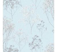 Galerie Homestyle White Blue Grey Queen Annes Lace Smooth A4 Wallpaper Sample