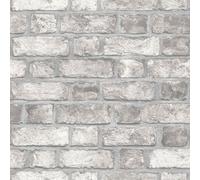 Galerie Homestyle White Grey Farmhouse Brick Smooth A4 Wallpaper Sample