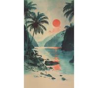Galerie Horizon Green Tropical Sunset A4 Sample