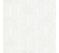 Galerie Hotel White Embossed Geometric Glitter Trellis Wallpaper Roll