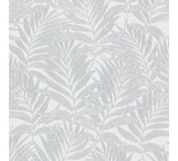 Galerie Hotel White/silver Glitter Botanical Palm Leaf Design Wallpaper Roll