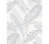 Galerie Imagine Beige Grey Bold Jungle Leaf Embossed Wallpaper