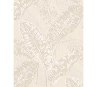 Galerie Imagine Cream Beige Bold Jungle Leaf Embossed Wallpaper
