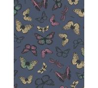 Galerie Imagine Navy Yellow Butterflies Embossed A4 Wallpaper Sample