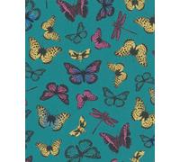 Galerie Imagine Turquoise Yellow Butterflies Embossed A4 Wallpaper Sample