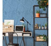 Galerie Into The Wild Blue Botanical Leaf Wallpaper Roll