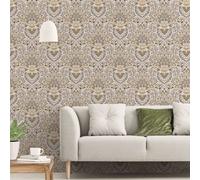 Galerie Into The Wild Metallic Beige Floral Damask Wallpaper Roll