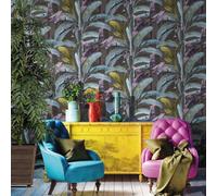 Galerie Into The Wild Metallic Brown Banana Tree Leaf Wallpaper Roll