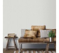 Galerie Into The Wild Metallic Silver Geometric Hex Wallpaper Roll